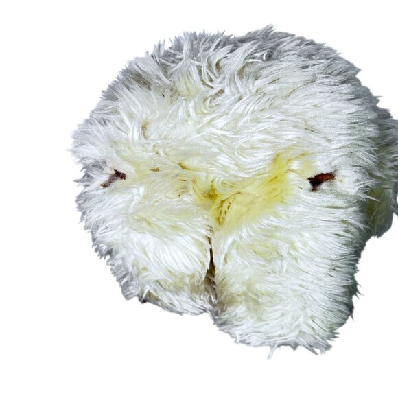 Vintage White & Brown 16" Shaggy Teddy Bear Plush Blue Eyes Needs Repair - Picture 6 of 8